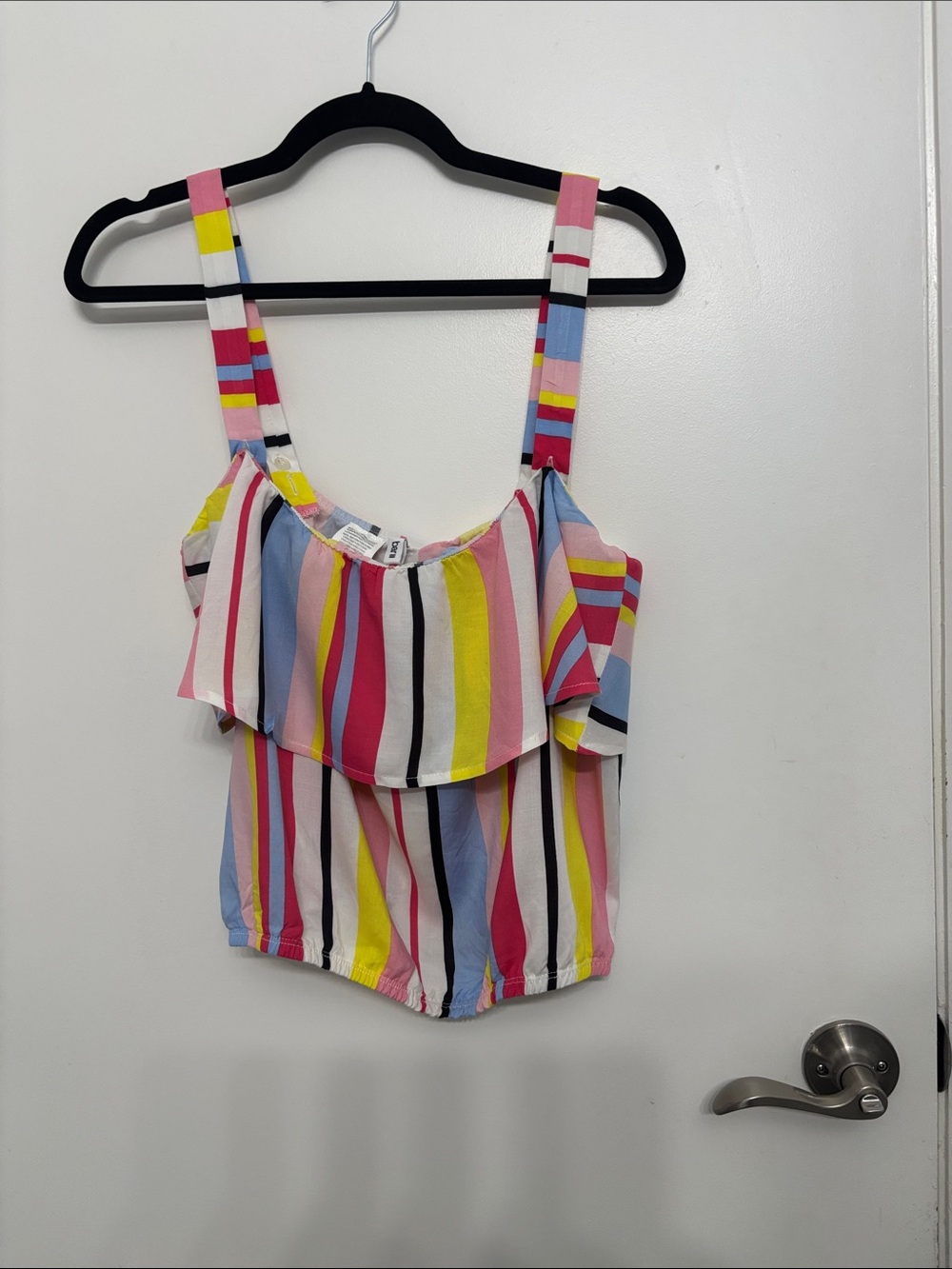 Bar III Bright Multicolor Vertical Stripe Blouse